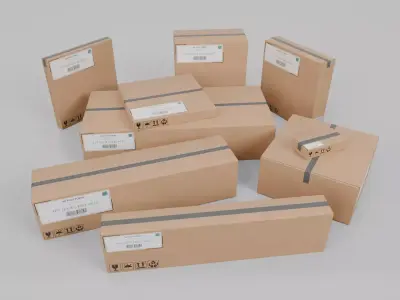 Designer Box Collection - Rigged and Customizable Set 3D Model Pack