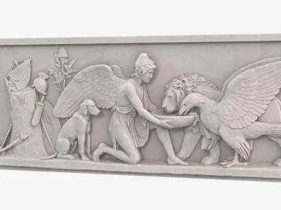Plaster Relief Genius Peace Freedom 3D model