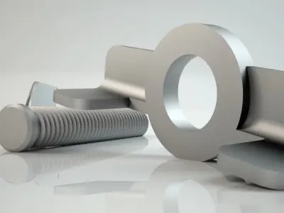 3d Bolt and Nut model 002 Original Sizes Clear Model 3D print  3D print model