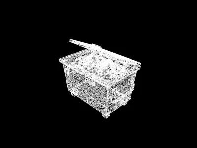Low Poly Stylized Biohazard Dumpster Low-poly 3D model