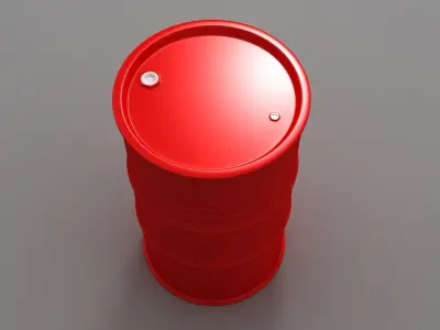 Metal Barrel Clean red 3D model