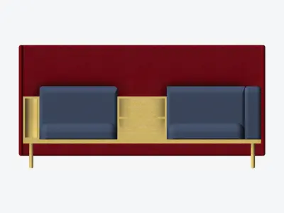 Sofa - Contemporary - Flame - Central Shelf - Armrest Shelf Low-poly 3D model purchase