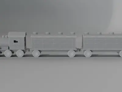 Building Train Set Low-poly 3D model