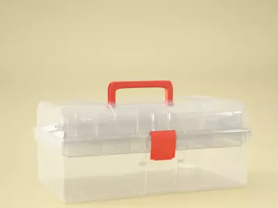 TOOLBOX PLASTIC TRANSPARENT RIGGED 3D model