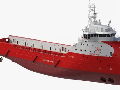 Ulstein PX105 Rem Hrist Platform Supply Vessel 3D model