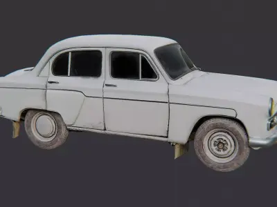 Moscar407 Antique Brown Sedan Low-poly 3D model