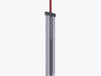 Handpainted Greatsword Low-poly 3D model