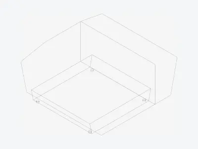 Furniture - Seating - Contemporary - Blume - Closing - Right Low-poly 3D model
