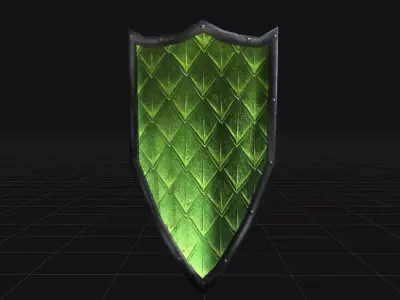 Dragon Scale Shield Low-poly 3D model