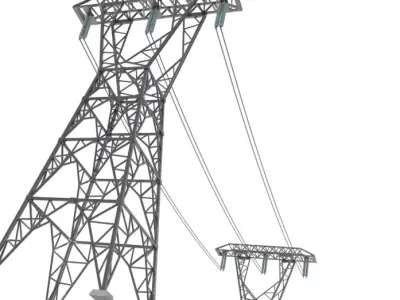 Power Lines Pylons 3D model