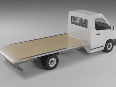 Cargo van with platform of the nineties  Free 3D model