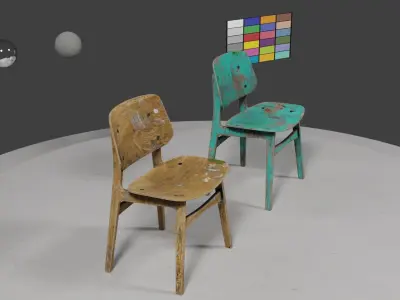 Rustic Atelier Chair 3D model