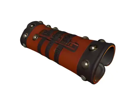 Fantasy Leather Bracer Armguard Low-poly 3D model