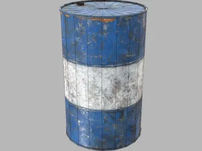 Oil Drum Low-poly 3D model get