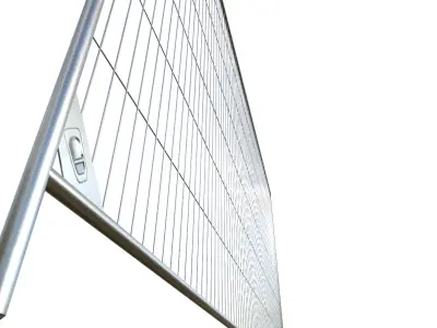 Round-top temporary fencing panel Low-poly 3D model