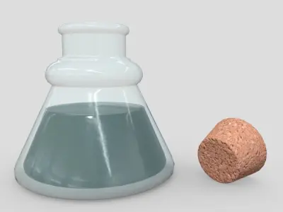 Ink Bottle Low-poly 3D model