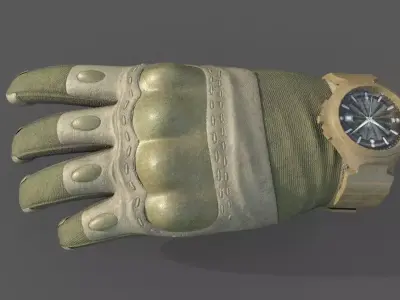 VR Tactical Gloves Pack Low-poly 3D model