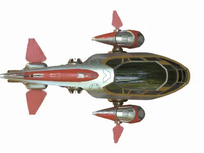 Small Spaceship   Low-poly 3D model