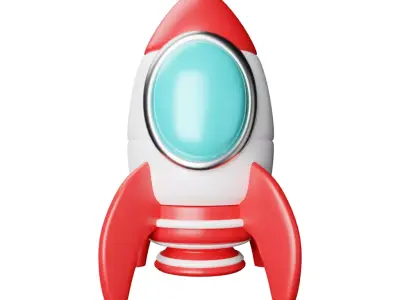 Sci-fi Rocket with Cartoon Style 3D model