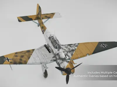 Ju87 B2 Stuka 4K PBR Game Asset for Unity Unreal Low-poly 3D model