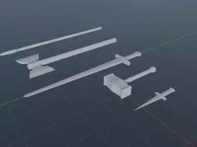 Low-Poly Medieval Melee Weapons Pack Low-poly 3D model