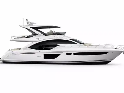 Azimut 68 Fly Luxury Yacht Low Poly Motor Yacht Low-poly 3D model