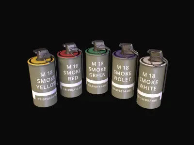 M18 Colored Smoke Grenade Low-poly 3D model