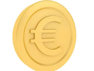 euro coin 3D model