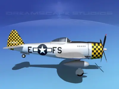 Republic P-47D Thunderbolt V18 3D model