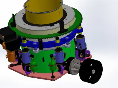 COMPLETE CONIC CRUSHER BODY ALL COMPONENTS 3D model