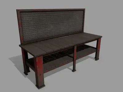workbench bench Low-poly 3D model buy