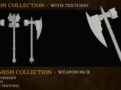 Weapons Pack Free low-poly 3D model