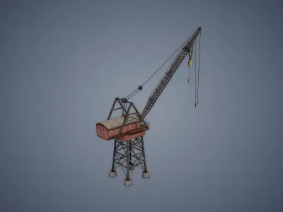 Dock crane Low-poly 3D model get