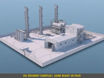 Refinery  Complex - Pack Low-poly 3D model