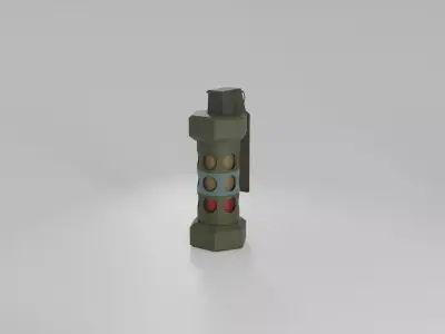 Textured and Rigged Flashbang Low-poly 3D model