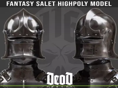 Fantasy Salet Highpoly model 3D model