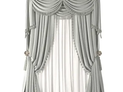 classical curtain 3D model