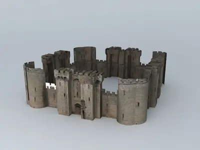 Bodiam Castle 30 minute speed modeling Free 3D model