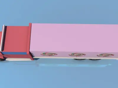 TRUCK on sky Low-poly 3D model