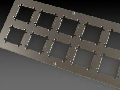 Semiconductor Carrier 40 x 40 MM REVA   2 x 5 Matrix   Free 3D model