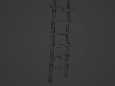 Wooden Step Ladder Free 3D model