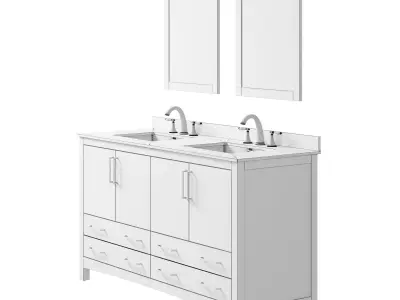 OVE Bellezzo 60 Combo White Vanity 3D model