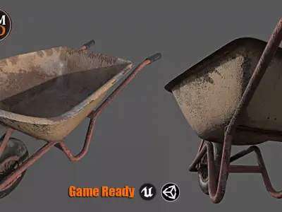 Wheelbarrow Version 1 Low-poly 3D model