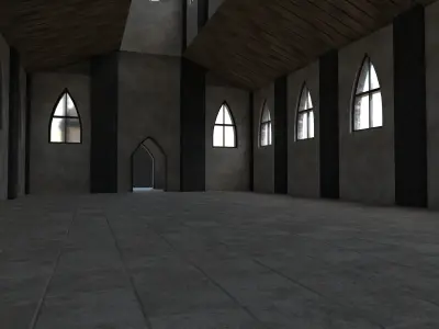 GOTHIC MEDIEVAL CATHEDRAL CHURCH TEMPLE BUILDING COLLECTION Low-poly 3D model