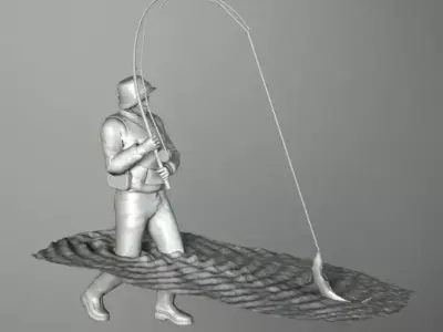 FISHERMAN 2 fishing man 3D model