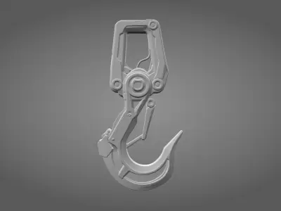 Sci-Fi Mechanical Grappling Hook 3D model