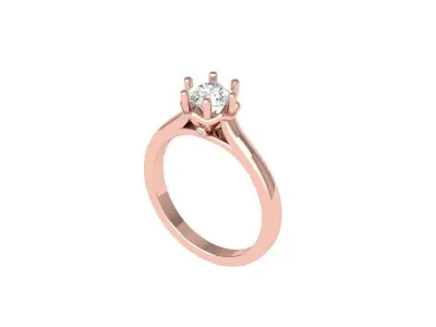 Solitaire Engagement Ring 3D print model 31