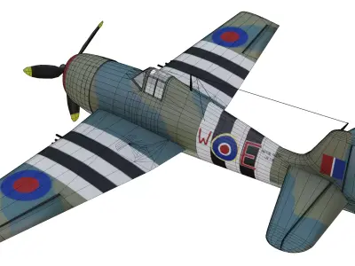 Grumman F6F Hellcat Low-poly 3D model get
