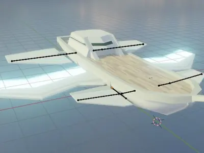 fantasy air ship 3d model Free low-poly 3D model