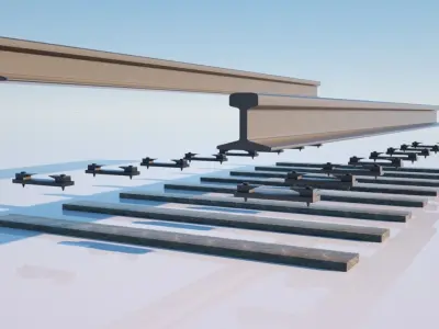 railway train track Free 3D model